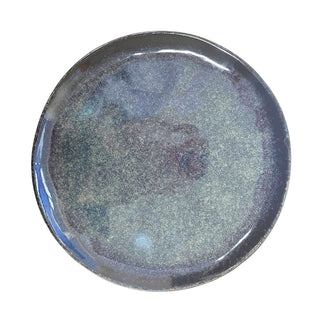 Blue Brown Stoneware Side Plate, 20cm Rustic Reactive Glaze Ceramic Plate