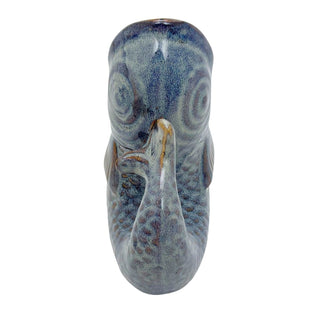Blue Ceramic Fish Shaped Jug, 17cm Nautical Flower Vase Pitcher, Fish Ornament