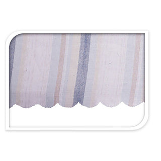 Blue Stripe Summer Tablecloth, 130x180cm Linen Look Fabric Dining Table Cloth