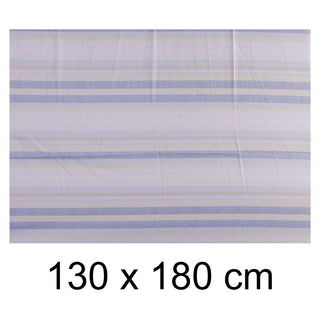 Blue Stripe Summer Tablecloth, 130x180cm Linen Look Fabric Dining Table Cloth
