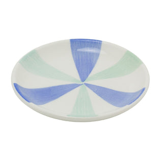 Blue & Turquoise Sunburst Trinket Dish, 10cm Round Ceramic Bowl Jewellery Dish
