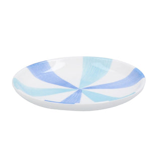 Blue & Turquoise Sunburst Trinket Dish, 10cm Round Ceramic Bowl Jewellery Dish