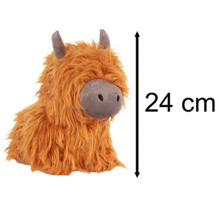 Bonnie Highland Cow Doorstop | Shaggy Orange Fabric Highland Cow Door Stop 24cm