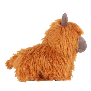 Bonnie Highland Cow Doorstop | Shaggy Orange Fabric Highland Cow Door Stop 24cm