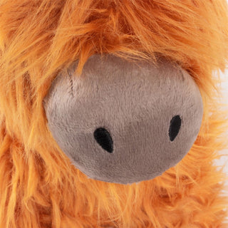 Bonnie Highland Cow Doorstop | Shaggy Orange Fabric Highland Cow Door Stop 24cm