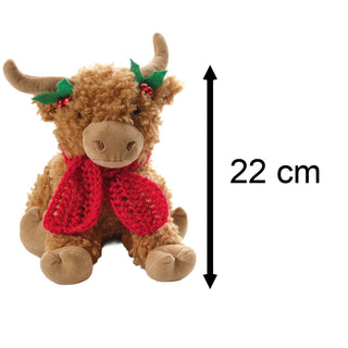Bonnie the Highland Cow Doorstop | Christmas Fabric Animal Door Stop - 22cm