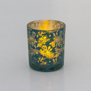 Botanical Love Tealight Holder | Blue Floral Tea Light Candle Holder