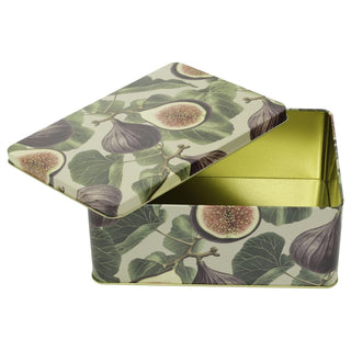 Botanical Set of 3 Fig & Pomegranate Rectangle Nesting Tins, 22 cm Storage Set
