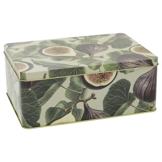 Botanical Set of 3 Fig & Pomegranate Rectangle Nesting Tins, 22 cm Storage Set