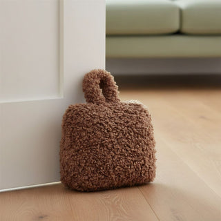 Boucle Door Stop, 1kg Fabric Doorstop with Handle, 15cm Floor Door Stopper