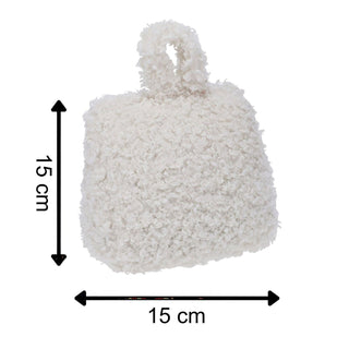 Boucle Door Stop, 1kg Fabric Doorstop with Handle, 15cm Floor Door Stopper