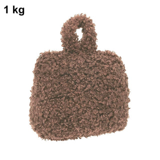 Boucle Door Stop, 1kg Fabric Doorstop with Handle, 15cm Floor Door Stopper