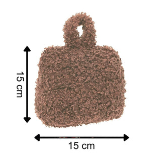 Boucle Door Stop, 1kg Fabric Doorstop with Handle, 15cm Floor Door Stopper