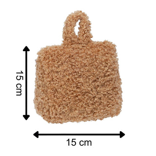 Boucle Door Stop, 1kg Fabric Doorstop with Handle, 15cm Floor Door Stopper