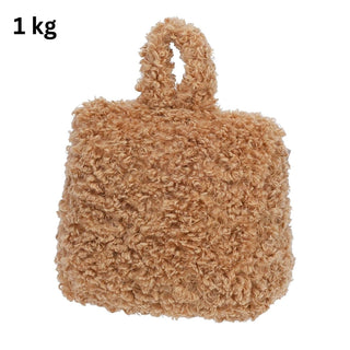Boucle Door Stop, 1kg Fabric Doorstop with Handle, 15cm Floor Door Stopper