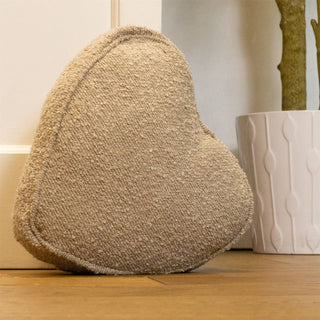 Boucle Love Heart Doorstop | Decorative Fabric Heart Shaped Door Stop - 25cm