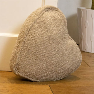 Boucle Love Heart Doorstop | Decorative Fabric Heart Shaped Door Stop - 25cm