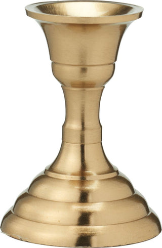 Brass Metal Candlestick | Brass Effect Short Candle Holder Stand - 8cm