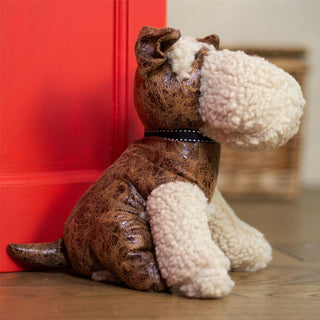 Bryn Welsh Terrier Doorstop | Novelty Faux Leather Dog Shaped Door Stop - 22cm