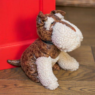 Bryn Welsh Terrier Doorstop | Novelty Faux Leather Dog Shaped Door Stop - 22cm