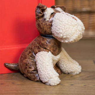 Bryn Welsh Terrier Doorstop | Novelty Faux Leather Dog Shaped Door Stop - 22cm