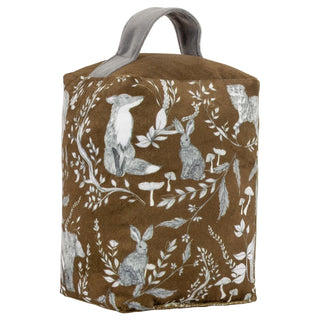 Buckthorn Amber Doorstop | Forest Animals Velvet Weighted Door Stop - 18cm