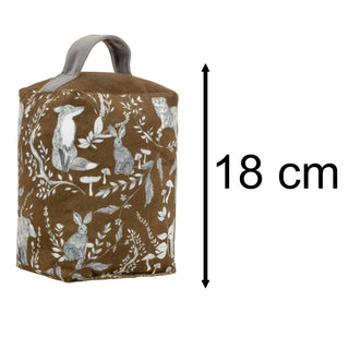 Buckthorn Amber Doorstop | Forest Animals Velvet Weighted Door Stop - 18cm