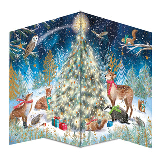 Magical Woodland Christmas Advent Calendar, 3D Gold Foil Woodland Animal Design