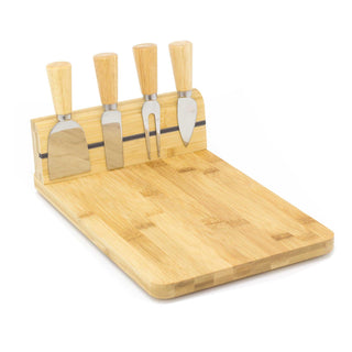 Beautiful Cheese Board with Knives Set | Cheese Platter Knife Set | Wooden Serving Platter Set | Charcuterie Platter and Serving Meat Board | 30x20x9 cm