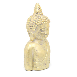 41cm Large Gold Buddha Garden Ornament | Antique Style Outdoor Buddha Statue | Buddha Head Bust Figurine Sculpture