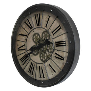 Industrial Working Gear Metal Wall Clock | Large Steampunk Vintage Wall Clock