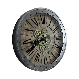 Industrial Working Gear Metal Wall Clock | Large Steampunk Vintage Wall Clock