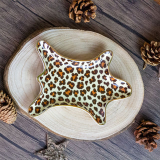 Leopard Print Trinket Dish | Ceramic Vanity Dish Decorative Display Trinket Tray