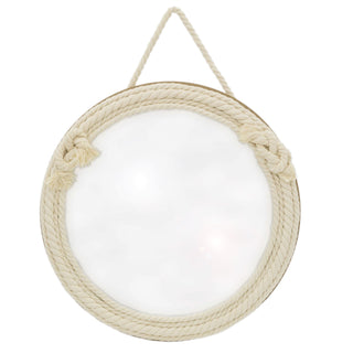 Round Rope Nautical Wall Mirror | Coastal Hanging Bathroom Wall Mirror | Beach Decor Nautical Accessories