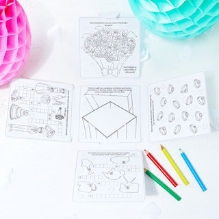 Kids Wedding Activity Pack And Pencils | Wedding Colouring Books For Kids | Children's Wedding Table Games
