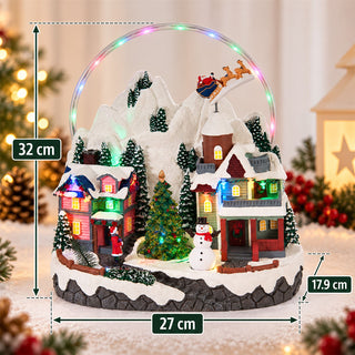 LED Christmas Village Scene with Movement, 32cm Animated Festive Decoration