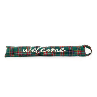 81cm Tartan Fabric Door Draught Excluder | Green Plaid Draft Excluder Door Cushion | Welcome Draught Excluder For Doors Door Draught Cushion