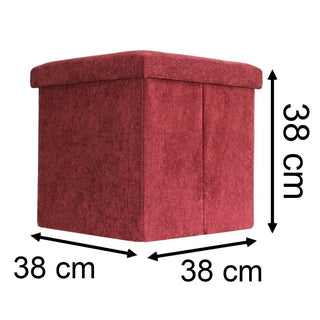 Burgundy Corduroy Fabric Pouffe Storage Footstool Square Pouffes For Living Room