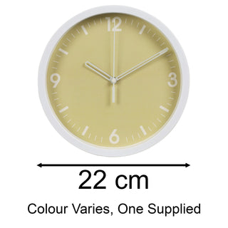 Round White Wall Clock | Contemporary Wall Mounted Clocks For Living Room - 22cm