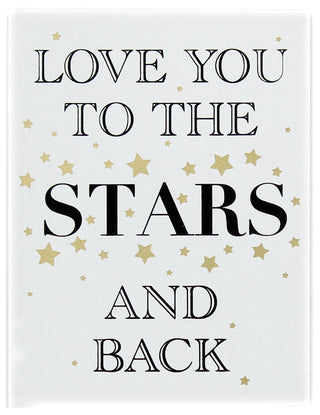 Gold Wooden Love Sign Wall Hanging Plaque 15cmX20cm ~ Love You To The Stars