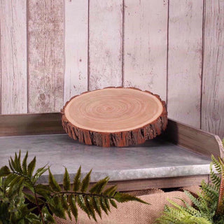 22cm Rustic Wooden Tree Trunk Slice | Wedding Table Centerpiece | Candle Tealight Display Stand