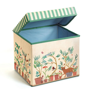 Djeco DD04483 Toy Box Seat | Garden Design Folding Ottoman Seat Toy Storage Box
