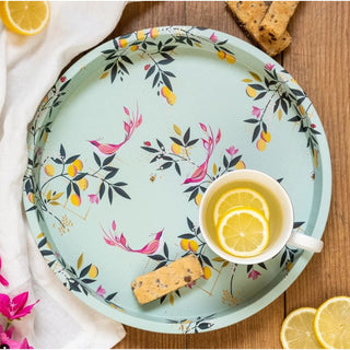 Sara Miller - Orchard Deep Well Tin Tray | Round Kitchen Serving Tray - 31cm