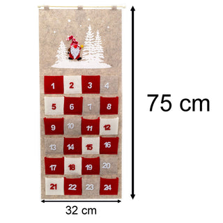 Santa Christmas Advent Calendar | Reusable Felt Fabric 24 Pocket Advent Calendar