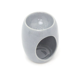 10cm Grey Ceramic Wax Melt Burner Fragrance Oil Burner | Essential Oil Diffuser Tealight Candle Holder | Aroma Lamp Candle Diffuser