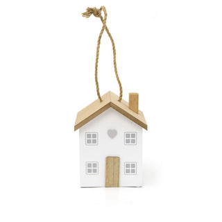 Novelty Wooden House Shaped Door Stop | Contemporary Decorative Wood Block Home Doorstop | Cottage Door Stopper