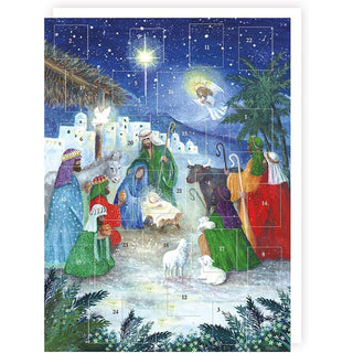 Outside the Stables Christmas Advent Calendar, Traditional Nativity Scene