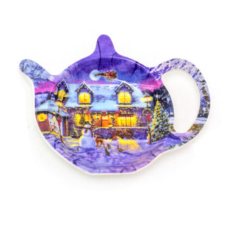 The Magic of Christmas Teapot Shaped Tea Bag Dish | Tea Bag Tidy Spoon Rest