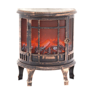 LED Fireplace Flame Effect Lantern | Vintage Antique Style Battery Operated Lamp | Christmas Lanterns Indoor