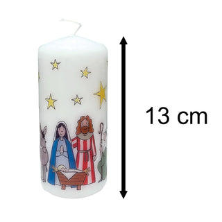 The Nativity Christmas Pillar Candle | Festive Candle with Wise Men - 13cm